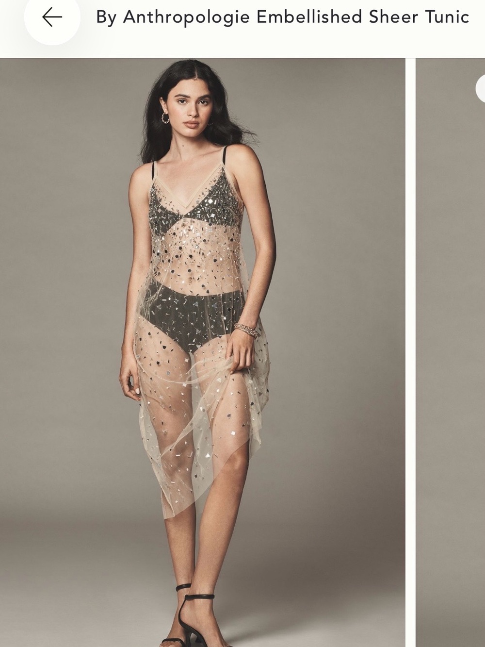 By Anthropologie Embellished Sheer Tunic